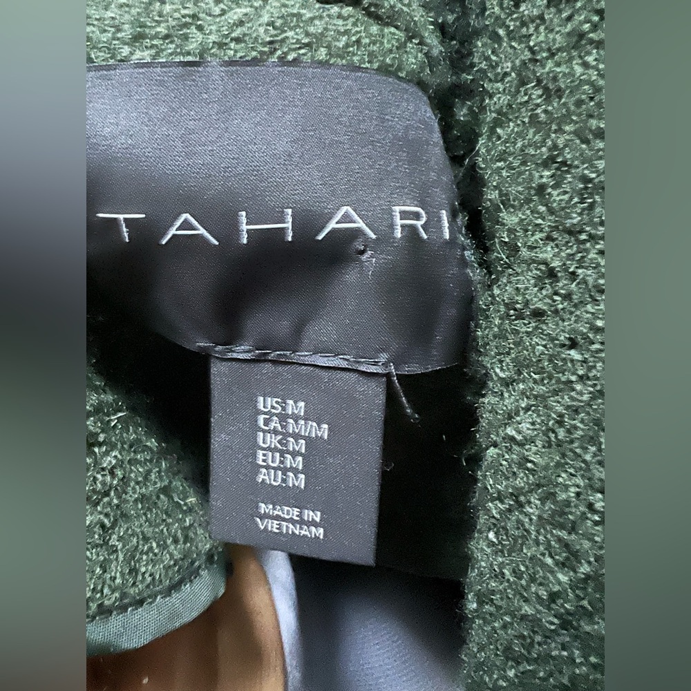 Tahari Forest Green Wool Blend Duster Long Vest and Long - Picture 4 of 10
